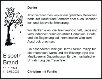 Traueranzeige von Elsbeth Brand von Heidenheimer Zeitung