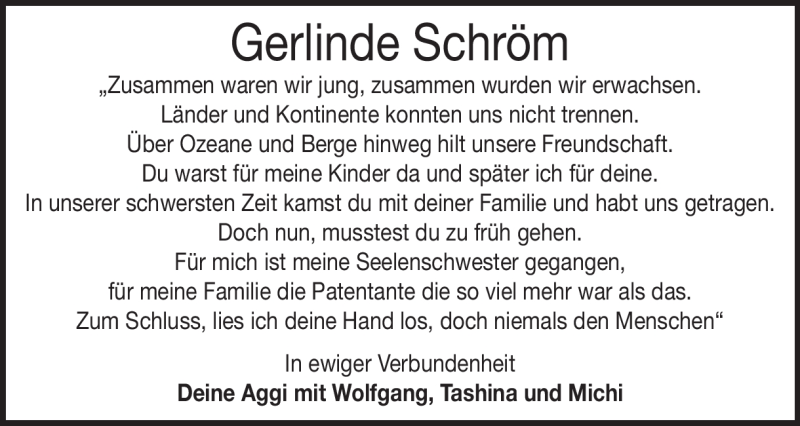  Traueranzeige für Gerlinde Schröm vom 22.09.2022 aus Heidenheimer Zeitung