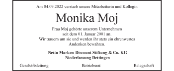 Traueranzeige von Monika Moj von Heidenheimer Zeitung