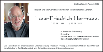 Traueranzeige von Hans-Friedrich Herrmann von Heidenheimer Zeitung