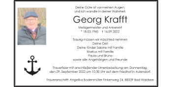 Anzeige Georg Krafft