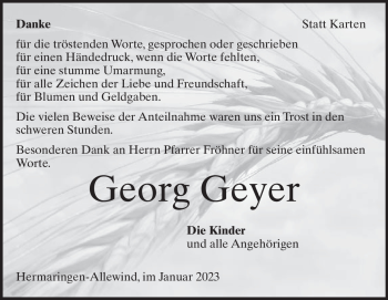 Traueranzeige von Georg Geyer von Heidenheimer Zeitung