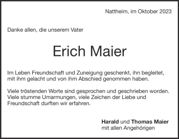 Traueranzeige von Erich Maier von Heidenheimer Zeitung