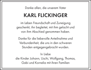 Traueranzeige von Karl Flickinger von Heidenheimer Zeitung