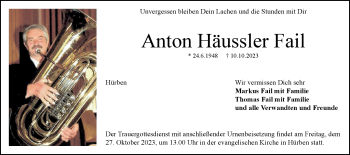 Traueranzeige von Anton Häussler von Heidenheimer Zeitung