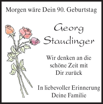 Traueranzeige von Georg Staudinger von Heidenheimer Zeitung