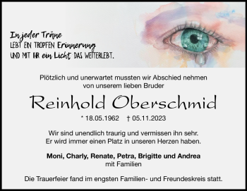 Traueranzeige von Reinhold Oberschmid von Heidenheimer Zeitung
