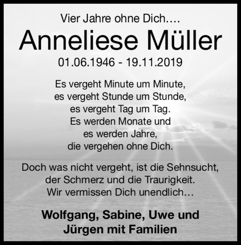  Traueranzeige für Anneliese Müller vom 18.11.2023 aus Heidenheimer Zeitung