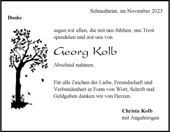 Traueranzeige von Georg Kolb von Heidenheimer Zeitung