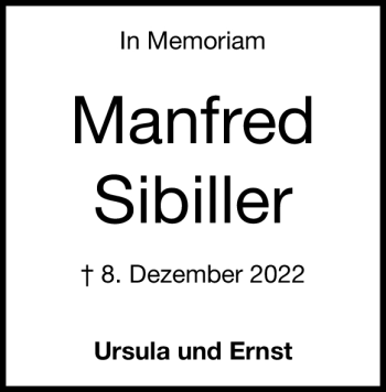 Traueranzeige von Manfred Sibiller von Heidenheimer Zeitung