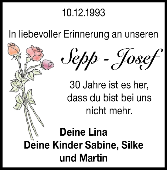 Traueranzeige von Josef  von Heidenheimer Zeitung