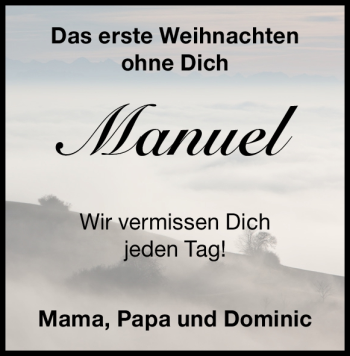Traueranzeige von Manuel  Zopp  von Heidenheimer Zeitung