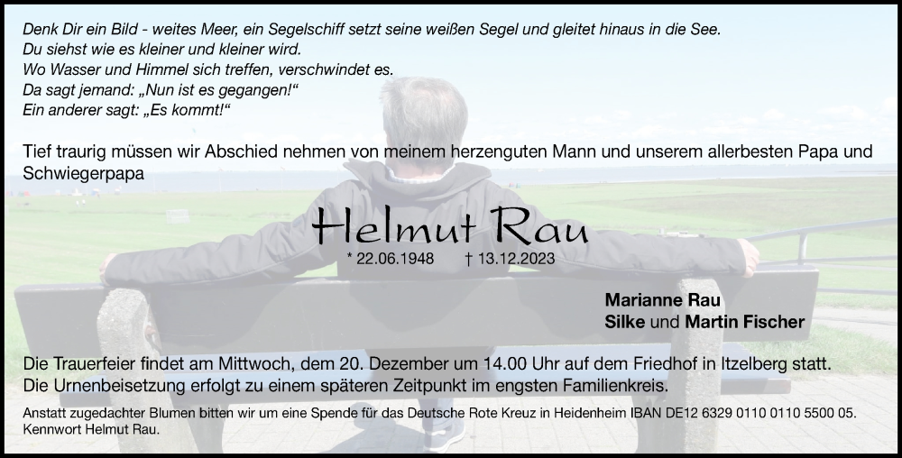  Traueranzeige für Helmut Rau vom 16.12.2023 aus Heidenheimer Zeitung