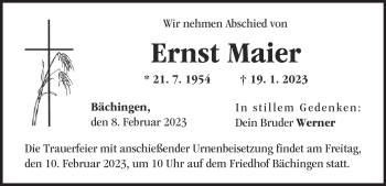 Traueranzeige von Ernst Maier von Heidenheimer Zeitung