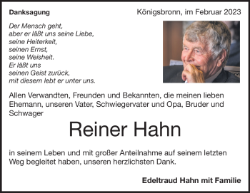 Traueranzeige von Reiner Hahn von Heidenheimer Zeitung