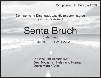 Traueranzeige von Senta Bruch von Heidenheimer Zeitung