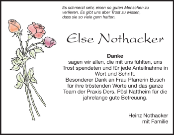 Traueranzeige von Else Nothacker von Heidenheimer Zeitung
