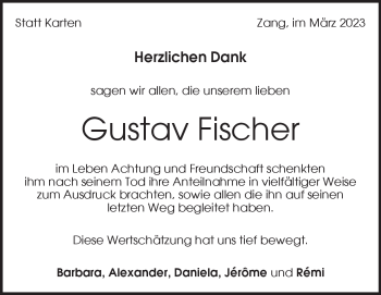 Traueranzeige von Gustav Fischer von Heidenheimer Zeitung