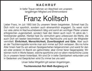 Traueranzeige von Franz Kolitsch von Heidenheimer Zeitung