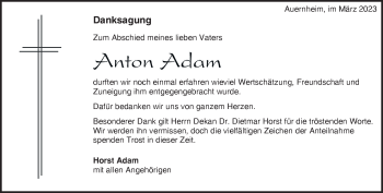 Traueranzeige von Anton Adam von Heidenheimer Zeitung