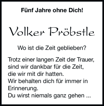 Traueranzeige von Volker Pröbstle von Heidenheimer Zeitung
