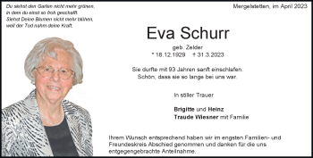 Traueranzeige von Eva Schurr von Heidenheimer Zeitung