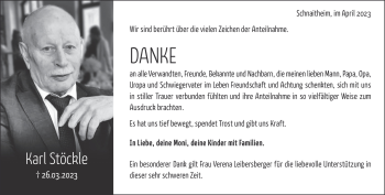 Traueranzeige von Karl-Siegfried  Stöckle von Heidenheimer Zeitung