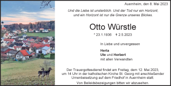 Traueranzeige von Otto Würstle  von Heidenheimer Zeitung