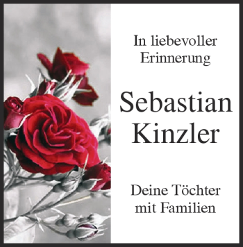 Traueranzeige von Sebastian Kinzler von Heidenheimer Zeitung