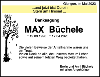 Traueranzeige von Erwin Büchele von Heidenheimer Zeitung