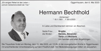 Traueranzeige von Hermann  Bechthold von Heidenheimer Zeitung