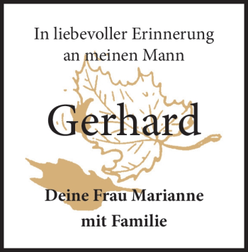 Traueranzeige von Gerhard Heinzmann von Heidenheimer Zeitung