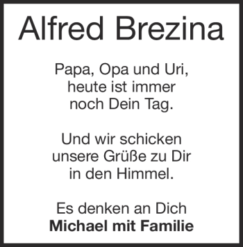 Traueranzeige von Alfred Brezina von Heidenheimer Zeitung