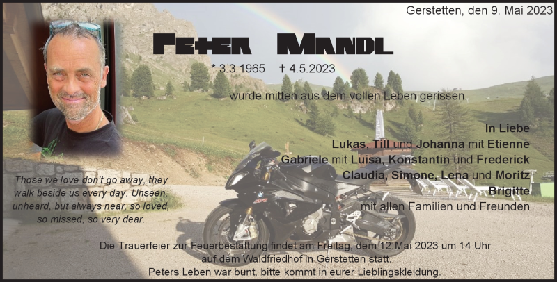  Traueranzeige für Peter Mandl vom 10.05.2023 aus Heidenheimer Zeitung