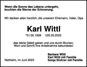 Traueranzeige von Karl Wittl von Heidenheimer Zeitung