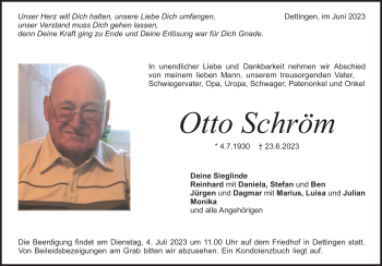 Traueranzeige von Otto Schröm von Heidenheimer Zeitung
