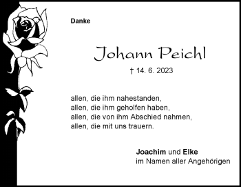 Traueranzeige von Johann Peichl von Heidenheimer Zeitung