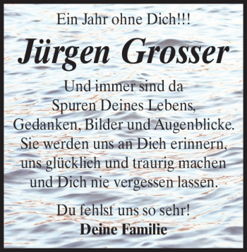 Traueranzeige von Jürgen Grosser von Heidenheimer Zeitung