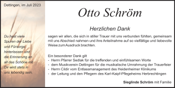 Traueranzeige von Otto Schröm von Heidenheimer Zeitung