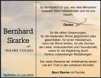 Traueranzeige von Bernhard Otto Skarke  von Heidenheimer Zeitung