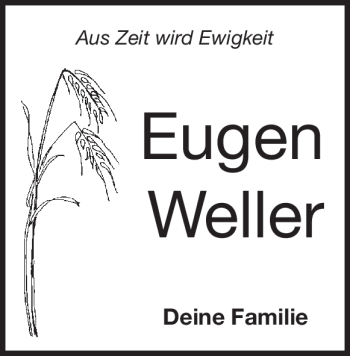 Traueranzeige von Eugen  Weller  von Heidenheimer Zeitung