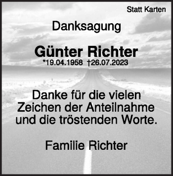 Traueranzeige von Günter Richter von Heidenheimer Zeitung