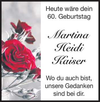 Traueranzeige von Martina Heidi Kaiser von Heidenheimer Zeitung