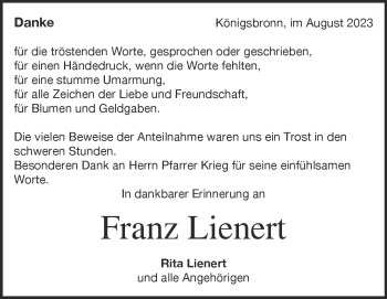 Traueranzeige von Franz  Lienert  von Heidenheimer Zeitung