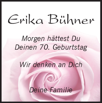 Traueranzeige von Erika Bühner von Heidenheimer Zeitung