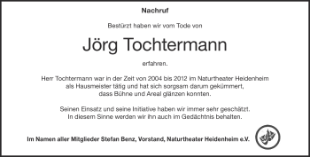 Traueranzeige von Jörg Tochtermann von Heidenheimer Zeitung