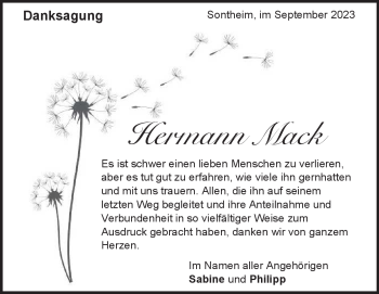 Traueranzeige von Hermann Mack von Heidenheimer Zeitung