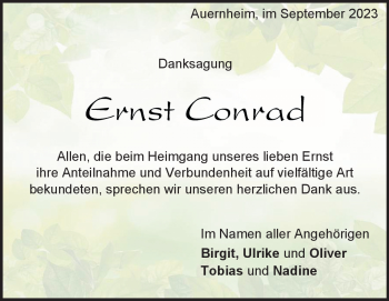 Traueranzeige von Ernst Conrad von Heidenheimer Zeitung