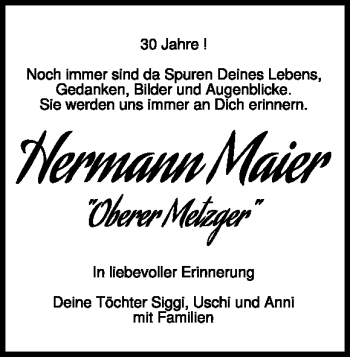 Traueranzeige von Hermann Maier von Heidenheimer Zeitung