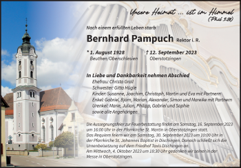 Traueranzeige von Bernhard Pampuch von Heidenheimer Zeitung